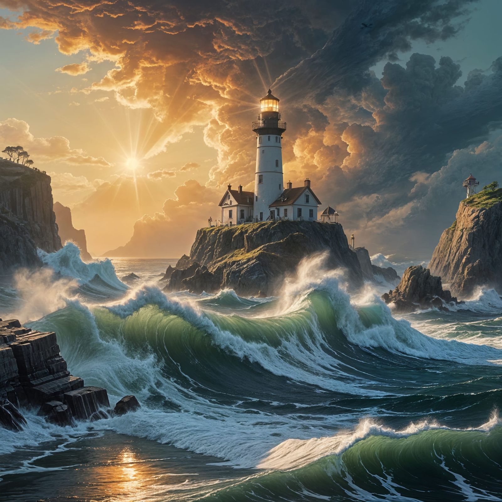 Lighthouse oceanscape  by @Laevos