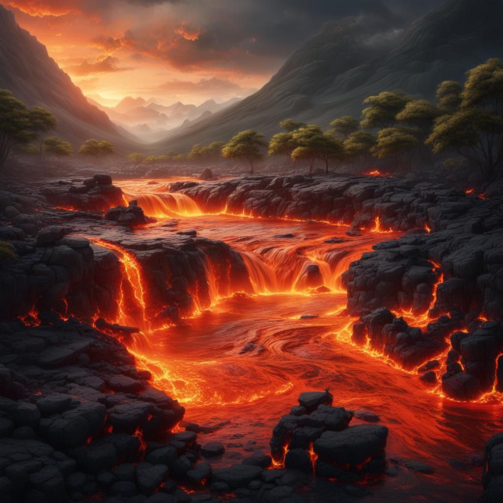 A river of lava