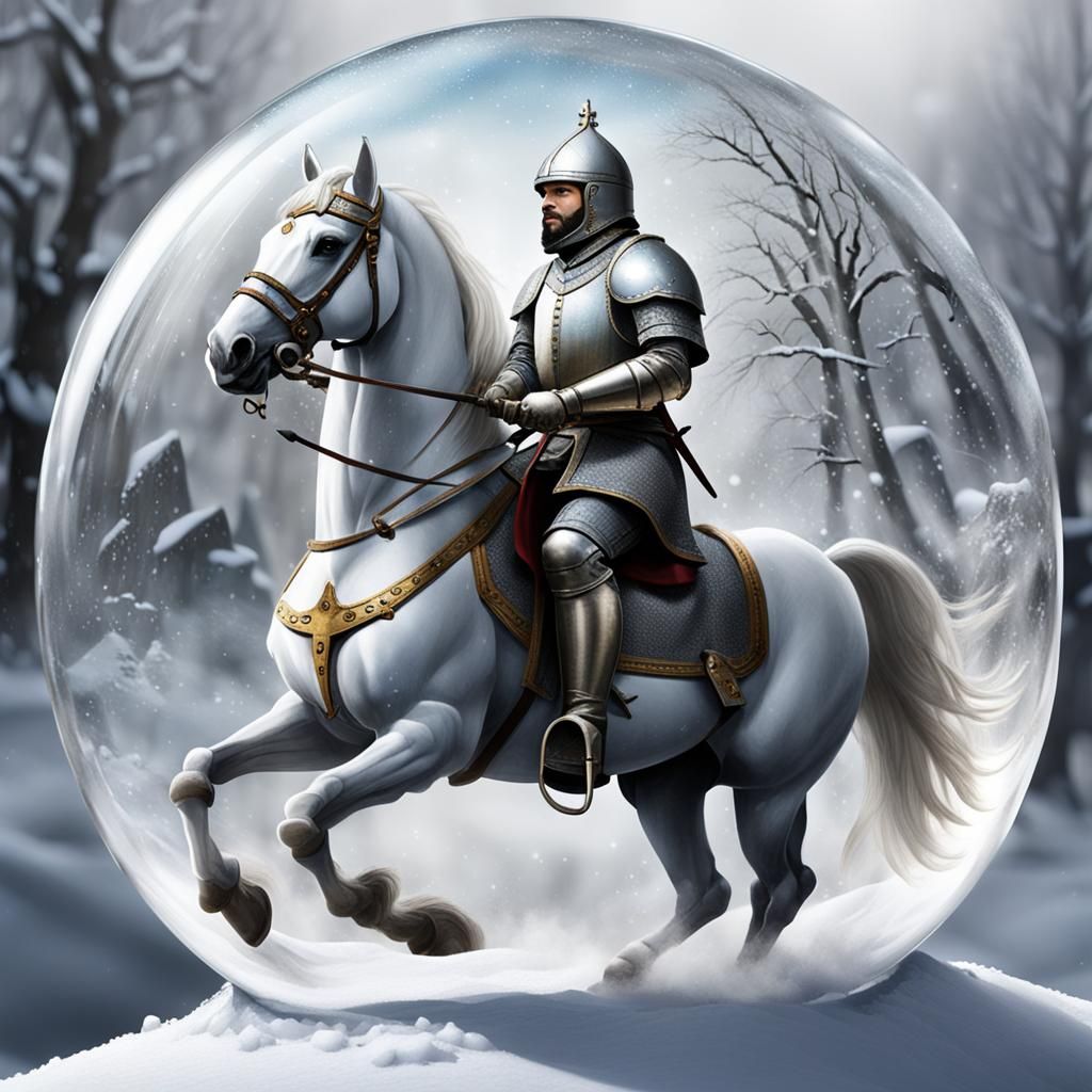 Medieval Knight Snow Globe