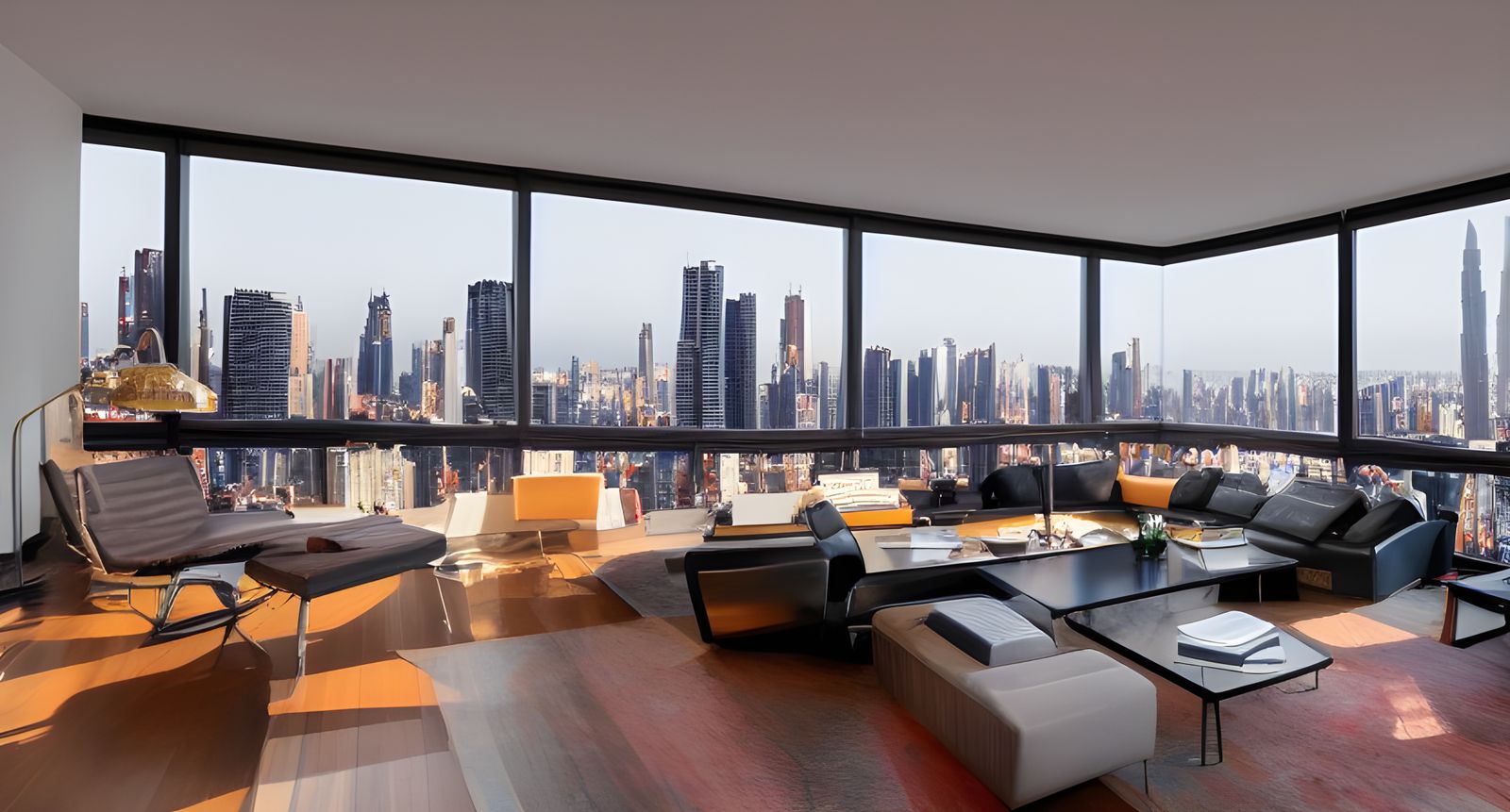 Penthouse apartment, "180 degree wide open window overlooks ...