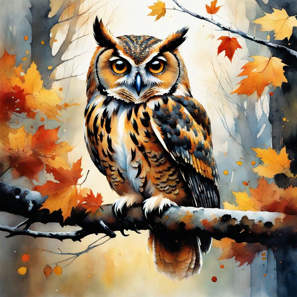 Autumn Owl  by @Danio