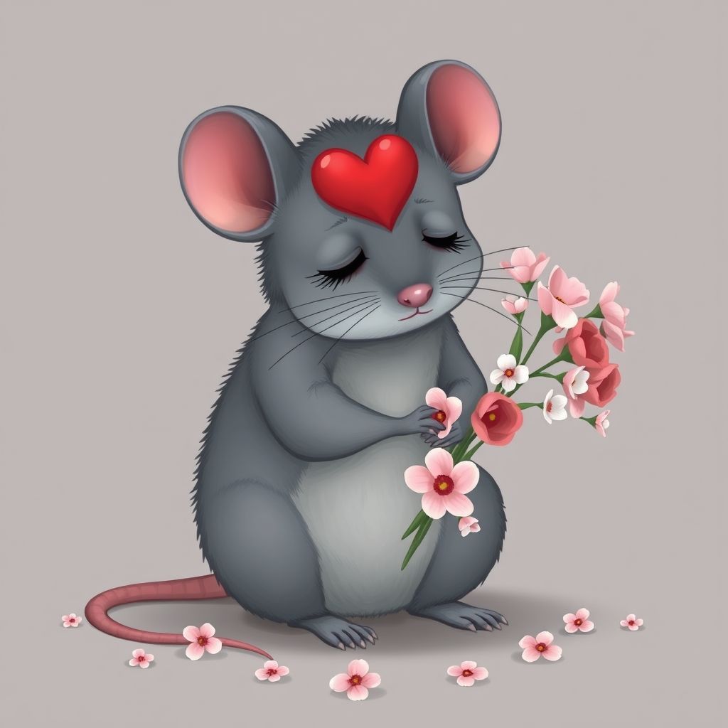 A melancholic gray mouse