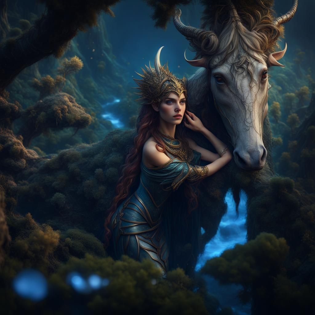 Detailed Portrait of Ade and Persephone in Fantasy Style