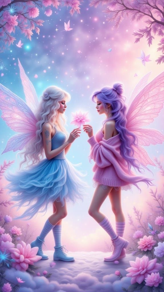 Dreamy Pastel Fairy Flyer Design with Ethereal Glow