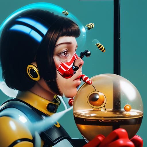 Amazing Spaceboy Whose Tears Turn Into Bees Ai Generated Artwork