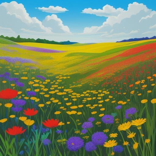 bright colorful summer meadow