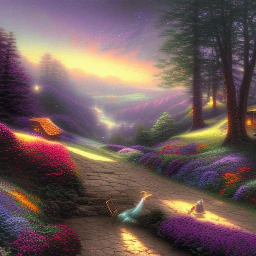 Ethereal Milky Way Fantasy in Luminist Style