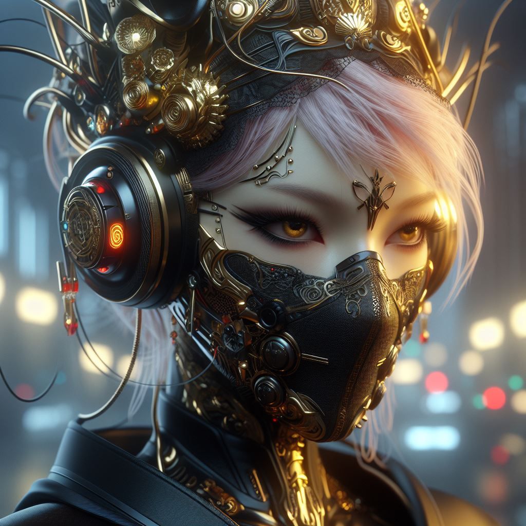 woman with black mask