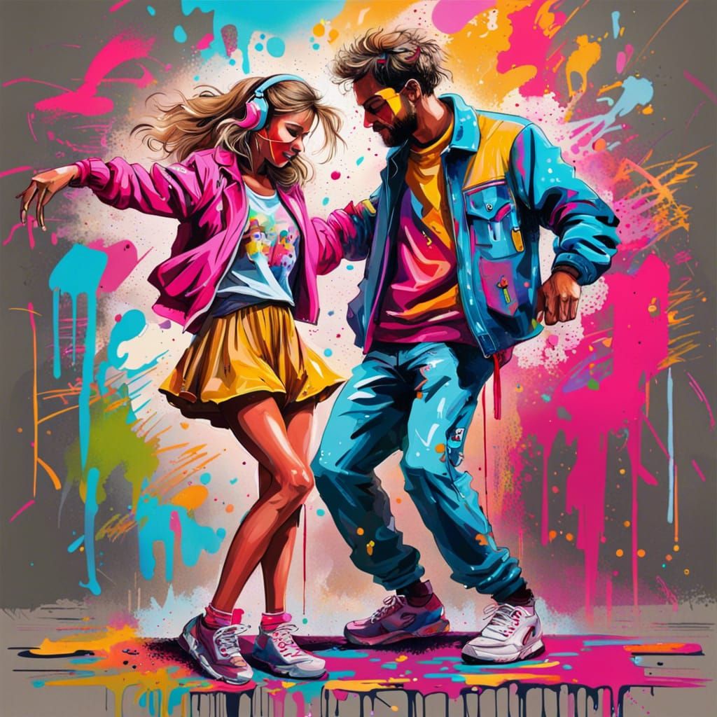 Lovers on the dance floor in the 80's  by @Leandro Abackerli