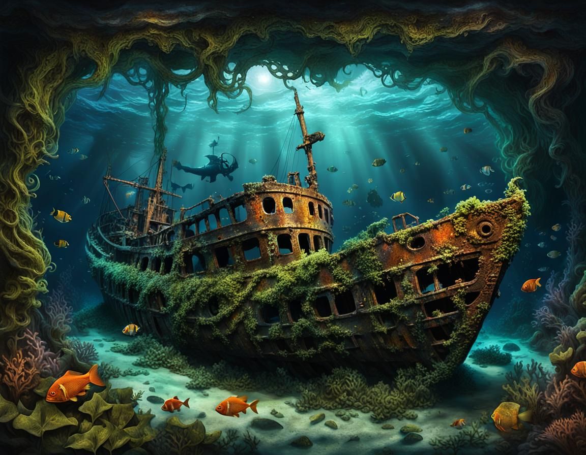 Rusted shipwreck