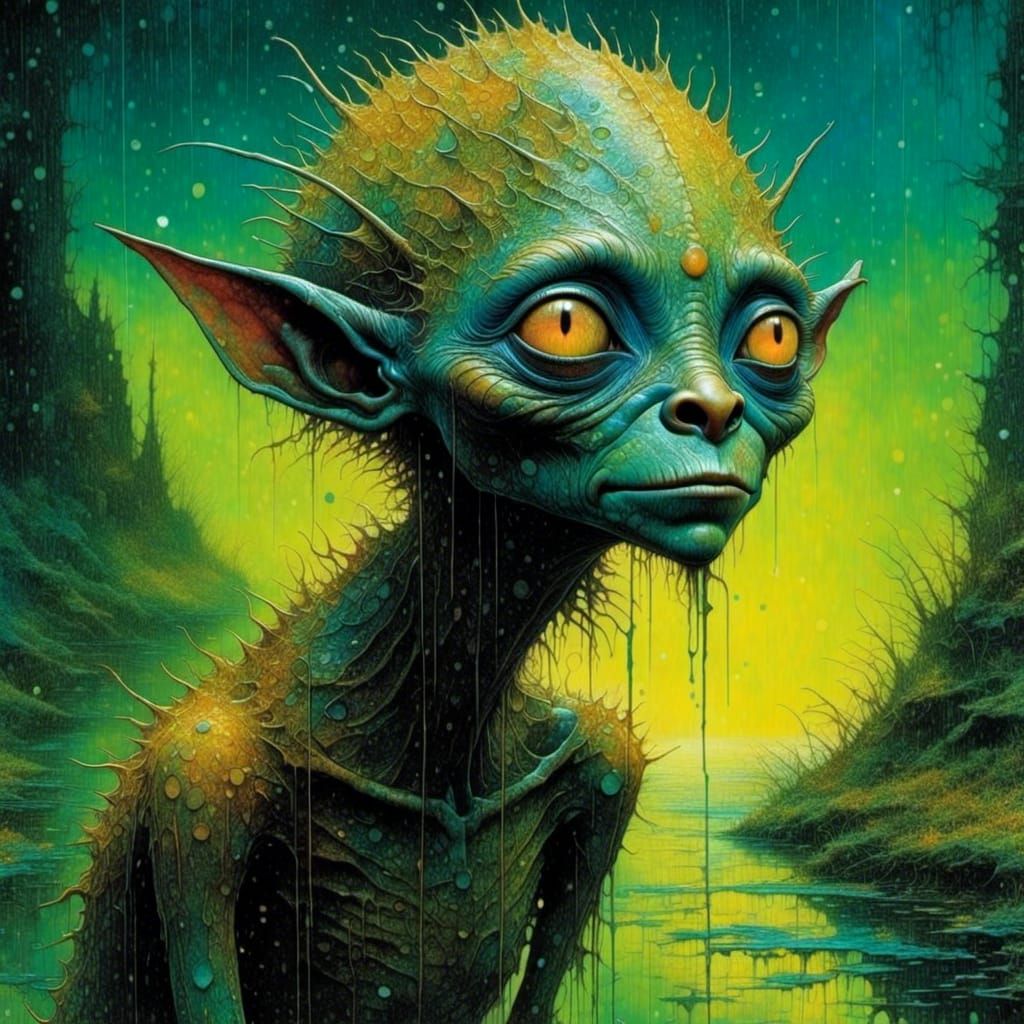 Wet Goblin: Fantasy Art in Studio Ghibli Style