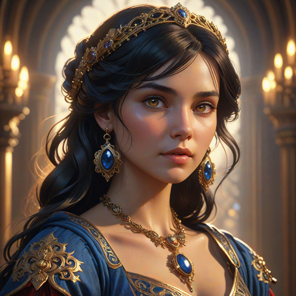 Medieval Goddess in Golden Hour Splendor - AI Art