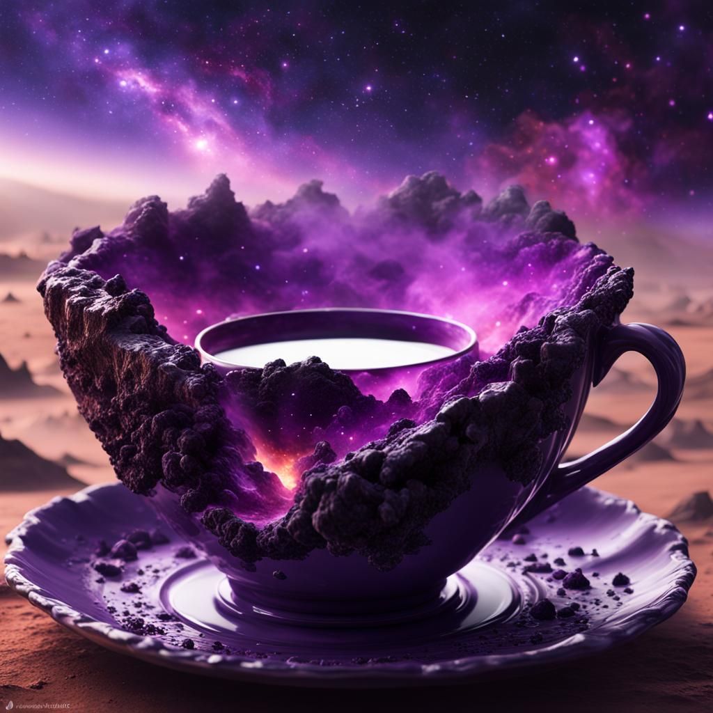Ghilbi studio art;an epic surreal magic purple ahat stone  l...