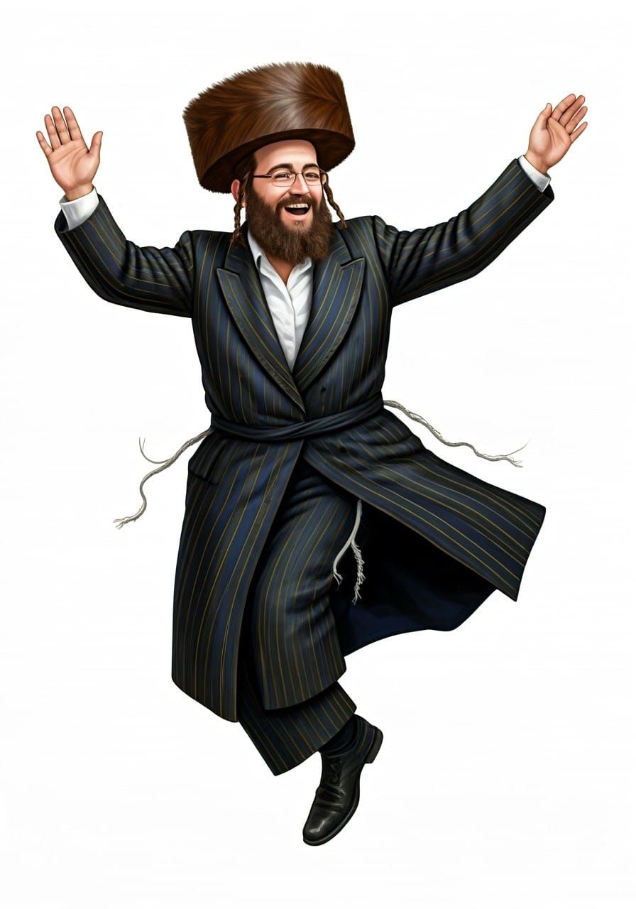 Dancing Hasid in Traditional Jerusalem Attire
