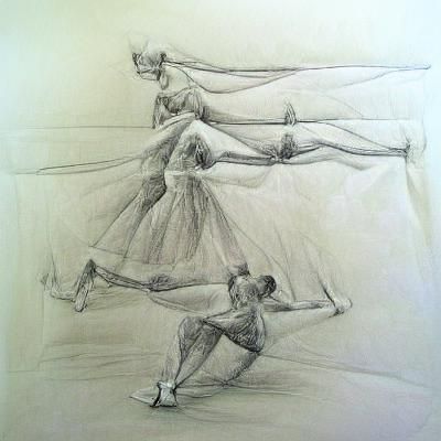 ORIGINAL A Study In Pink 3 - Ballet Dance Drawing by Mark Braithwaite