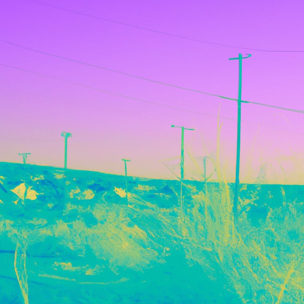 Tumble weed infested ghost town minimalist kinetic pointilli...