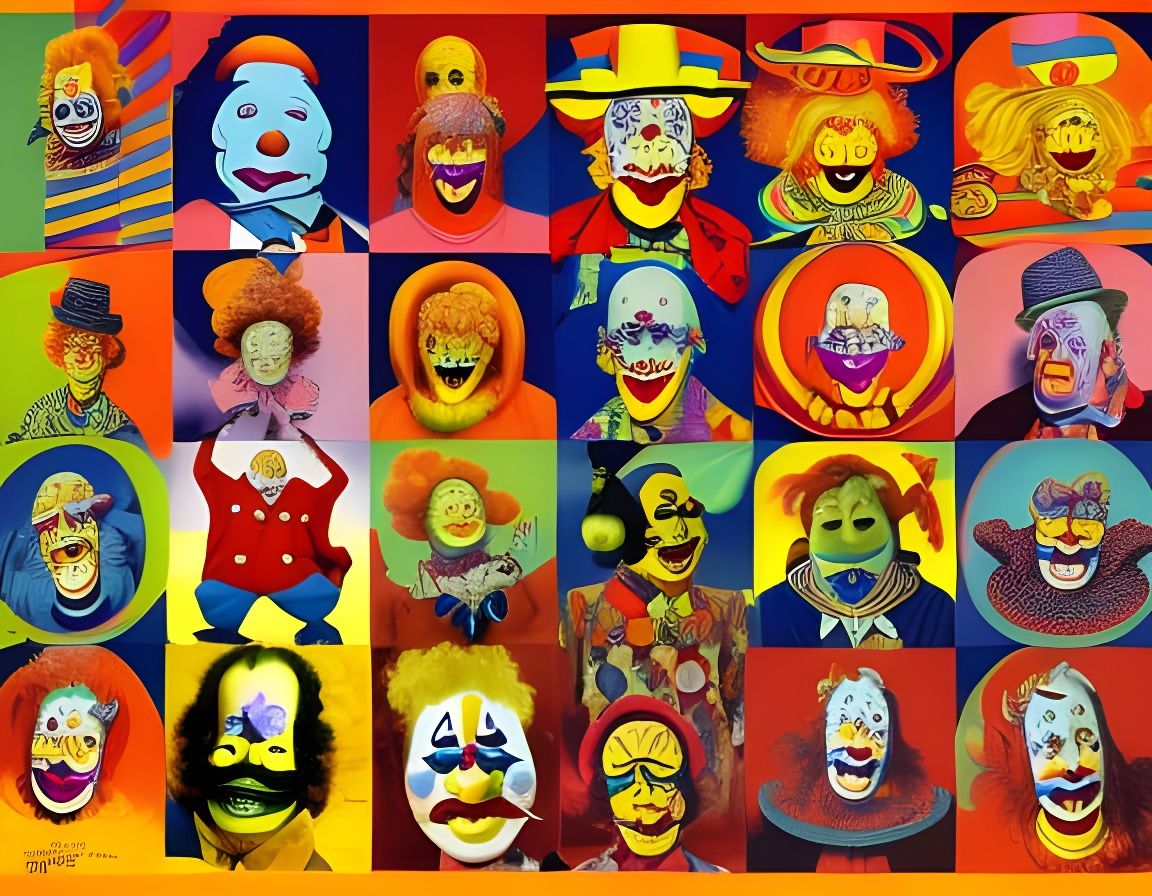 all the clowns - AI Generated Artwork - NightCafe Creator