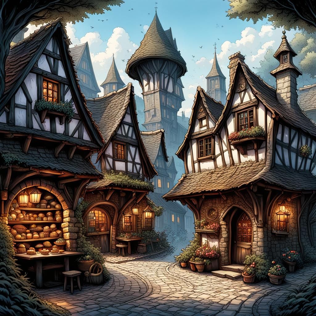 Village - Ai Generated Artwork - Nightcafe Creator