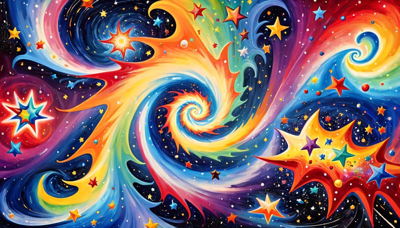 Surreal Starburst in Cosmic Swirl