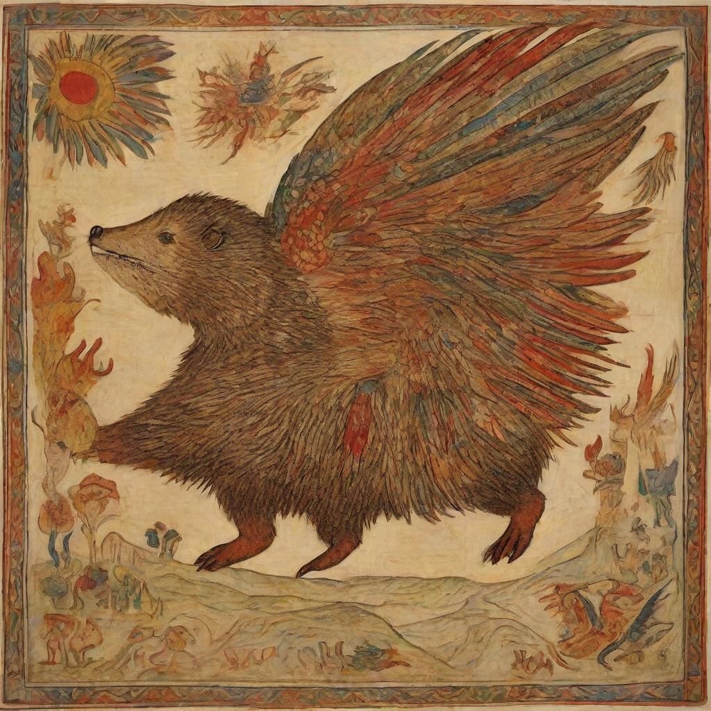 Prehistoric hedgehog as Phoenix Mythical realms by James Ensor and ...