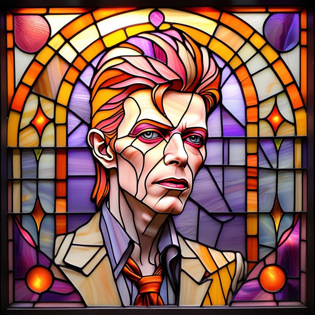 David Bowie stained glass #2