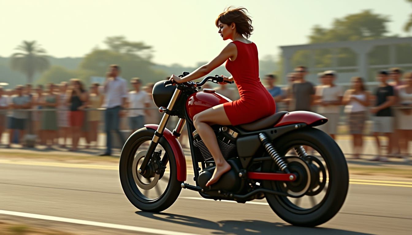 Motorcycle and Attractive Girl