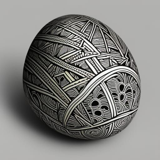 Zentangle patterned decorative egg