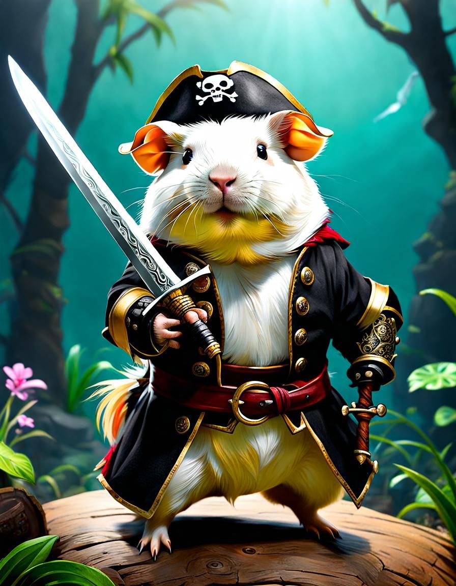 guinea pig pirate with sword - AI Generated Artwork - NightCafe Creator