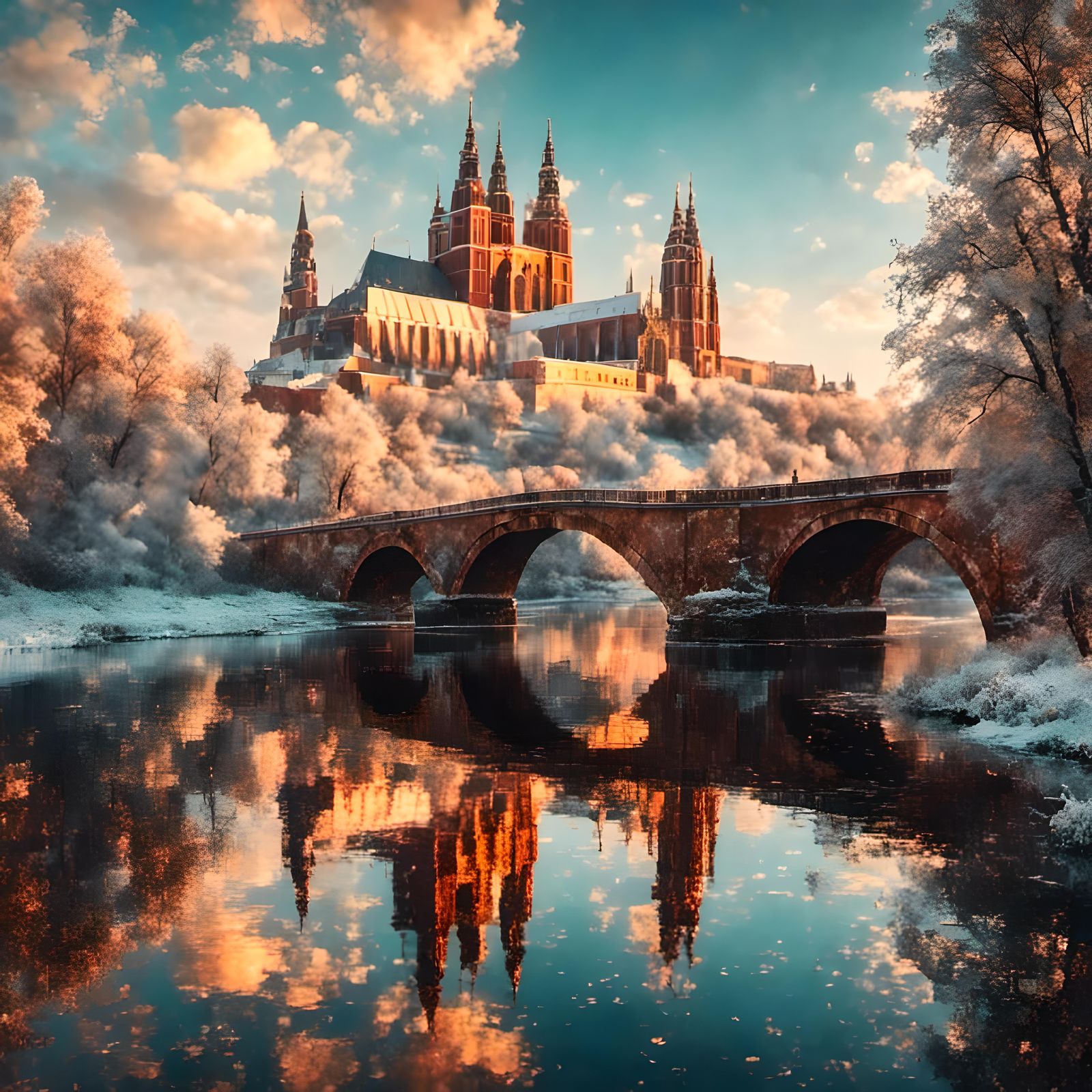 Reflections of a timeless castle