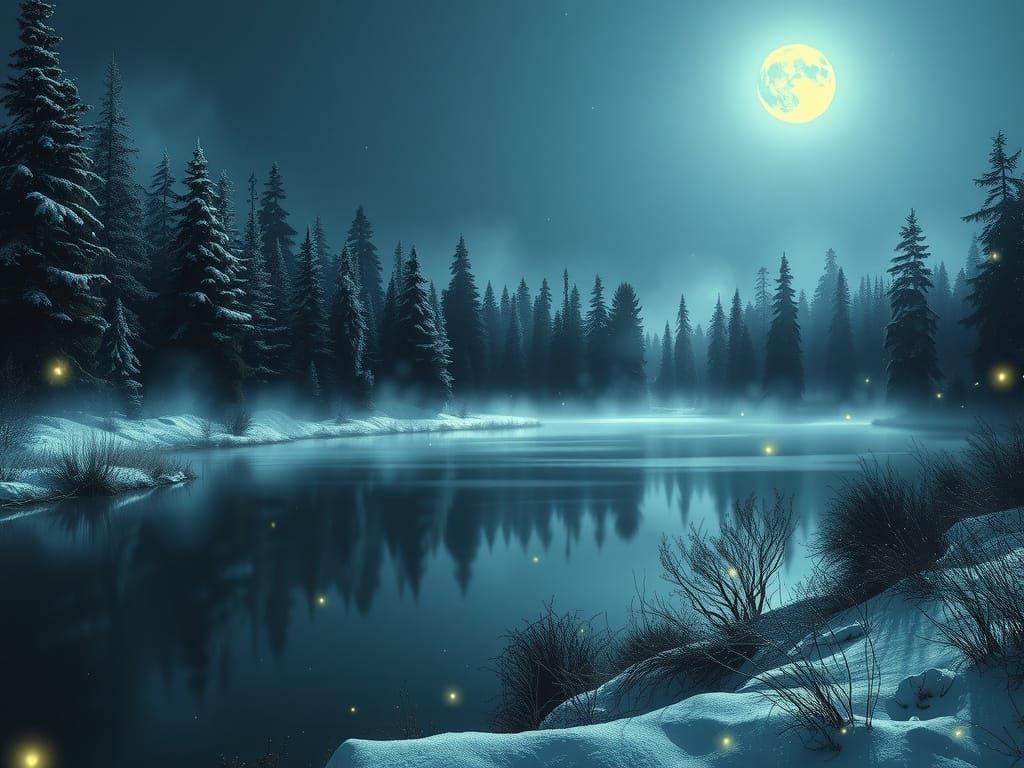 Moonlit lake  by @Nobody