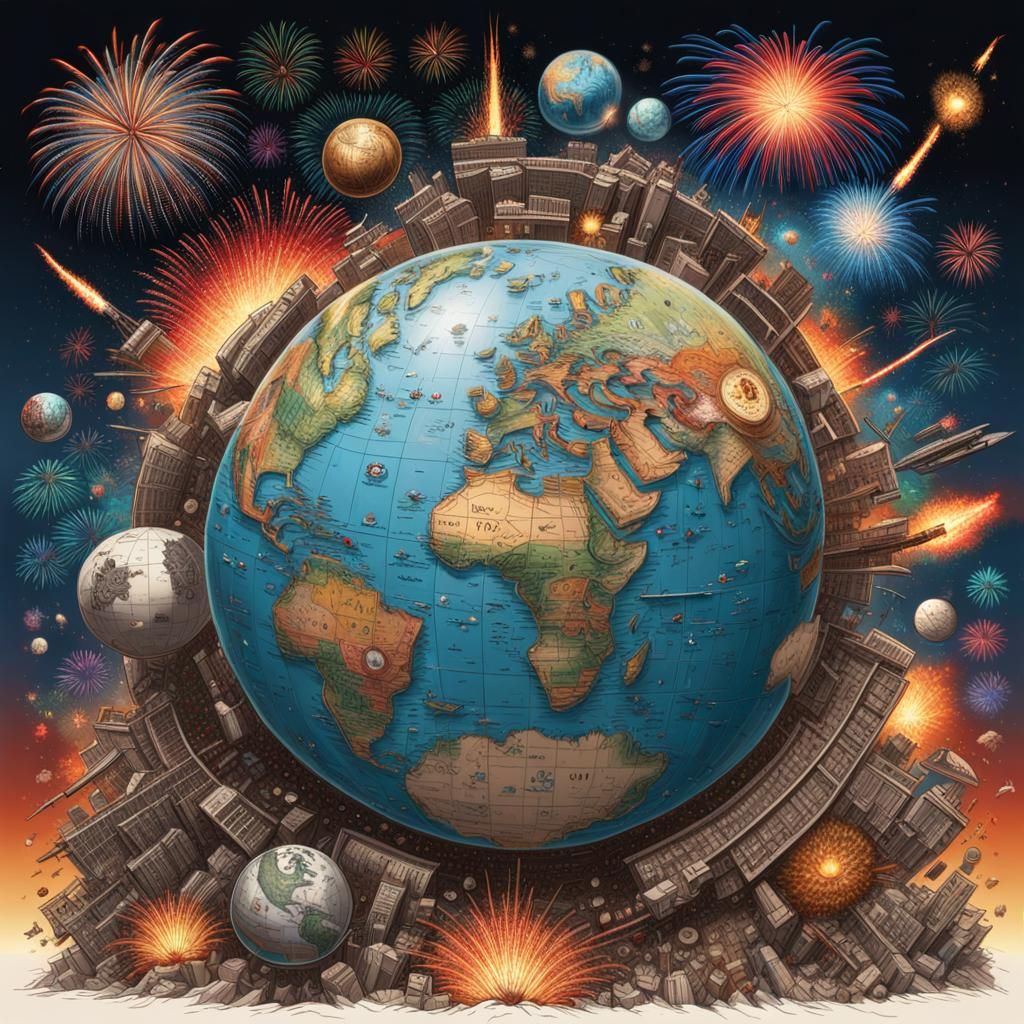 bombs or firework AI Generated Artwork NightCafe Creator