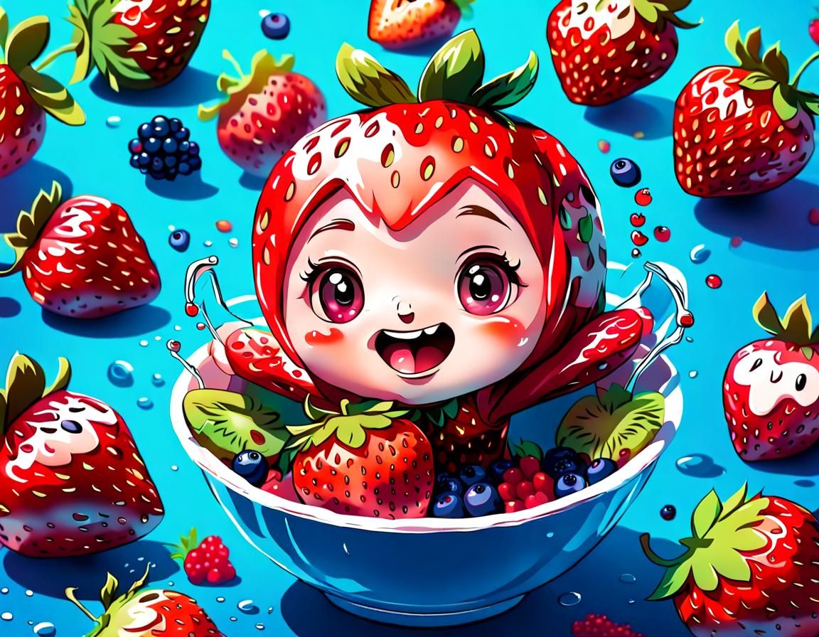 Chibi Strawberry - AI Generated Artwork - NightCafe Creator