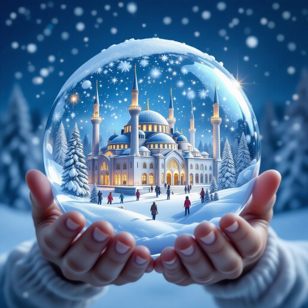 Snow Globe with Miniature City Scene Inside