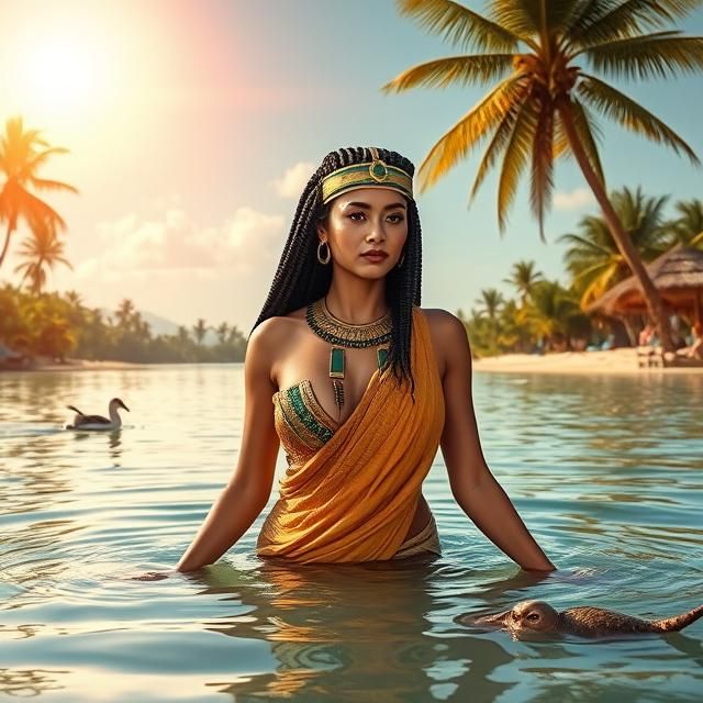 A photorealistic picture of A beautiful ancient Egyptian wom...