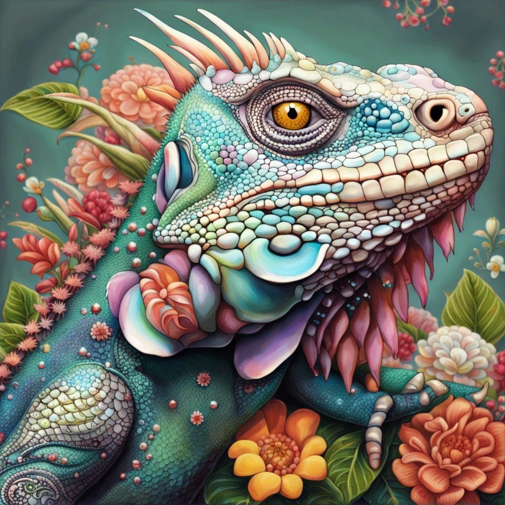 Iguana I AI Generated Artwork NightCafe Creator