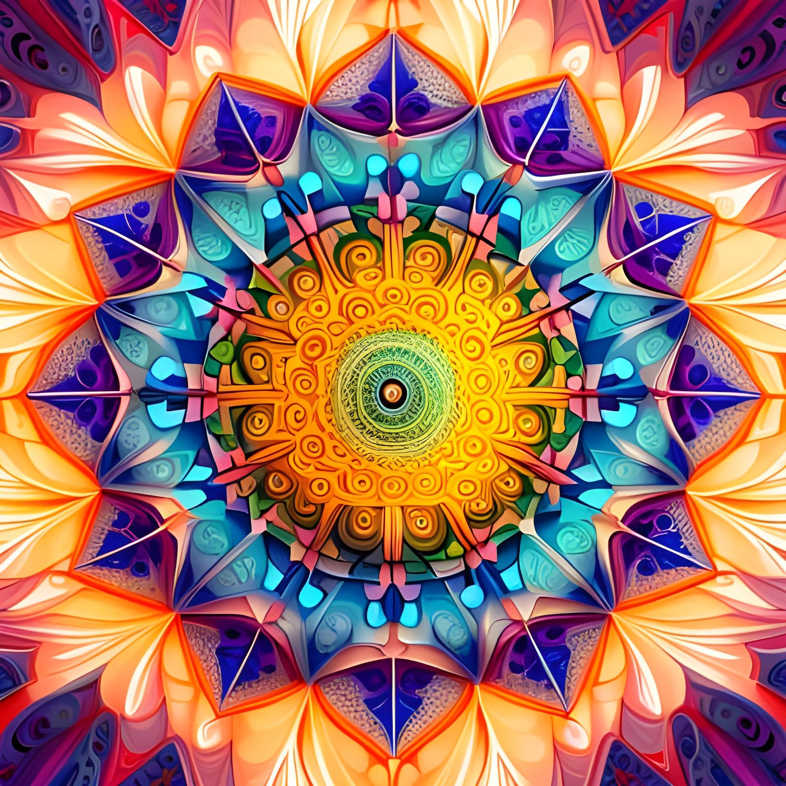 Lotus Fountain Mandala - AI Generated Artwork - NightCafe Creator