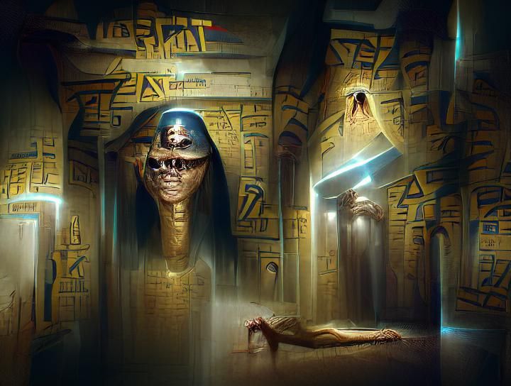 Ancient Egyptian tomb sinister by Greg Rutkowski