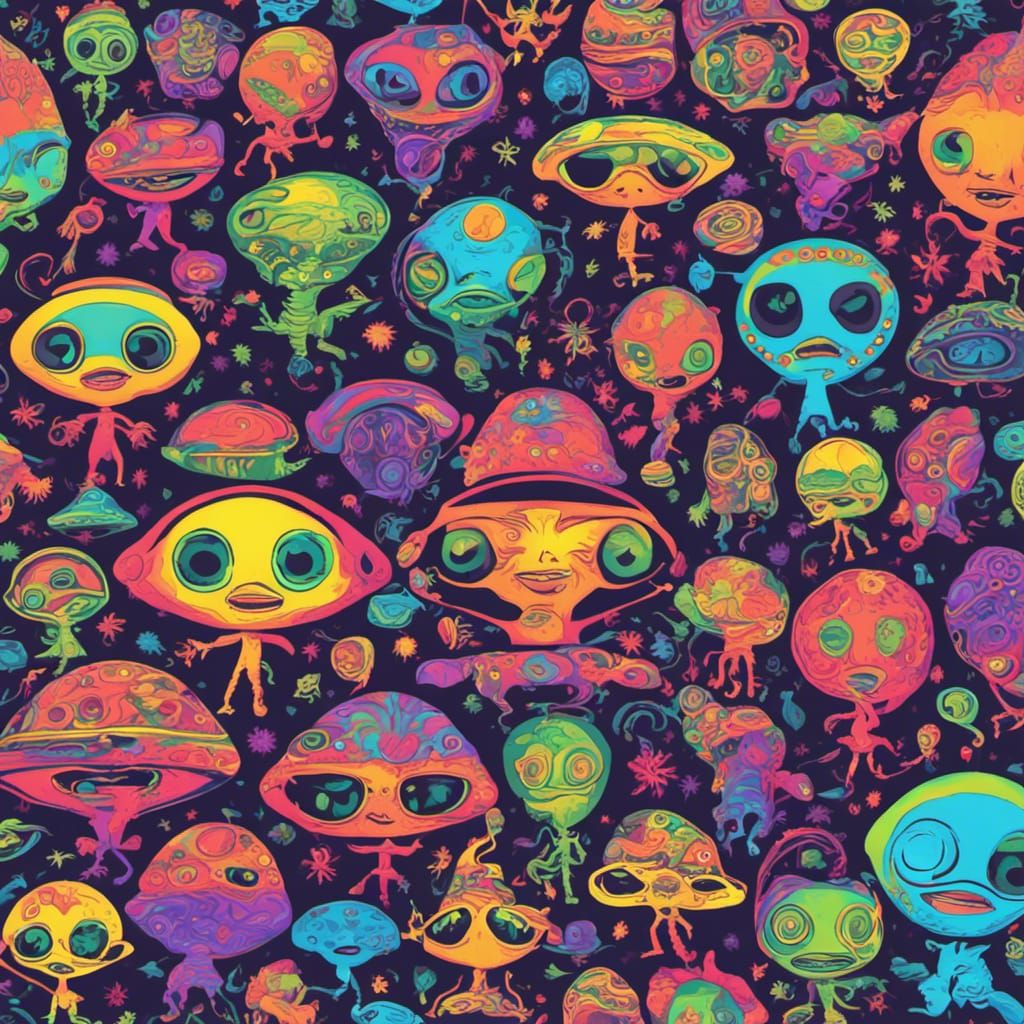 Trippy Aliens - AI Generated Artwork - NightCafe Creator