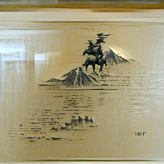 A view of Mount Fuji by Frederic Remington (A)