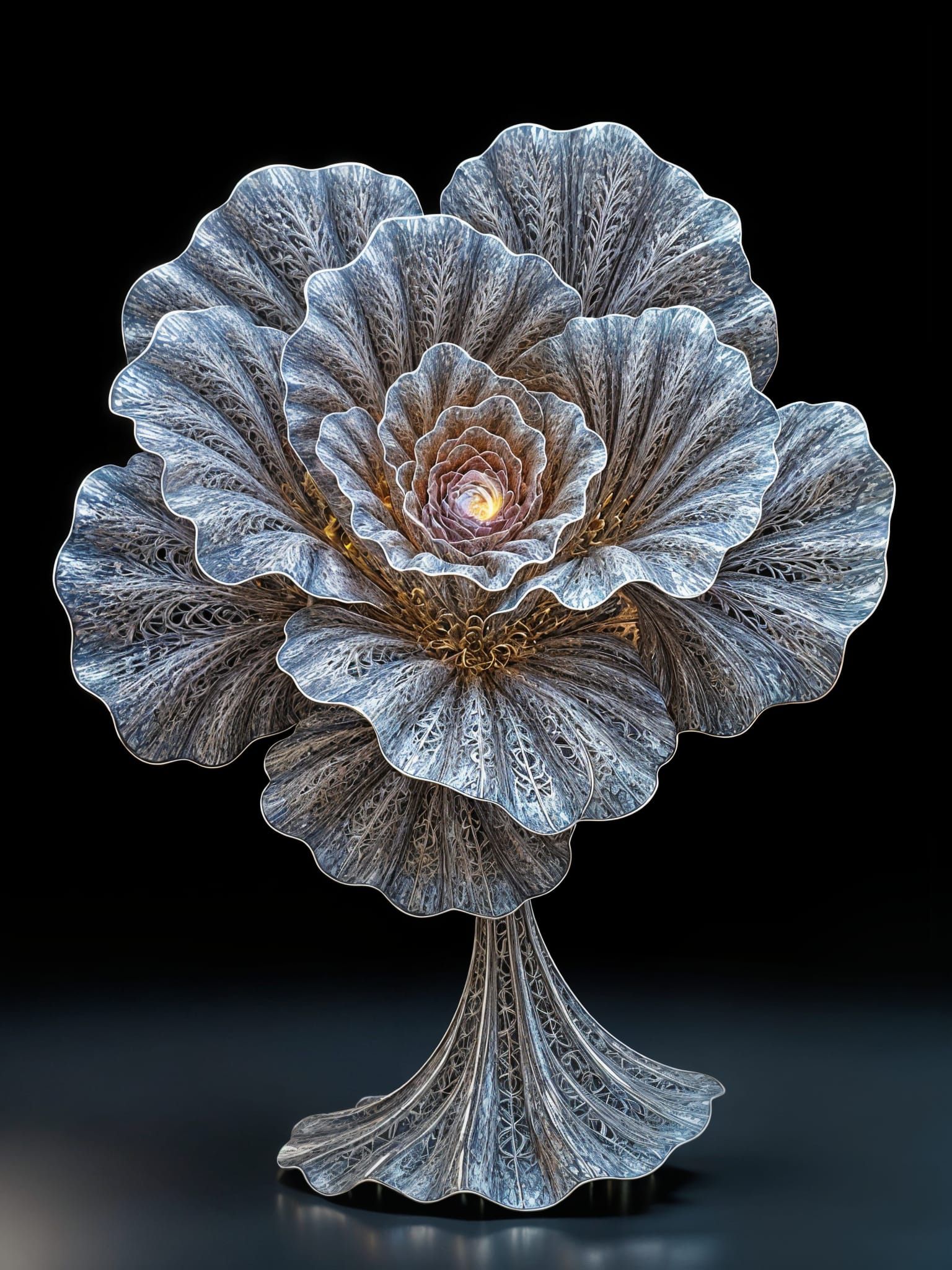 Sculpture inspired by fractal designs