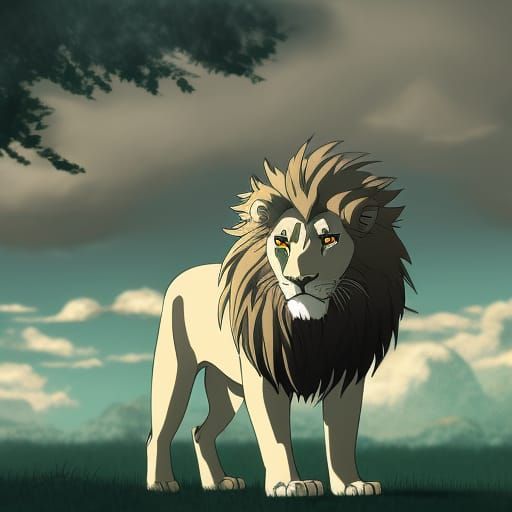 Premium Photo | Roaring lion lion art lion background anime lion lion icon