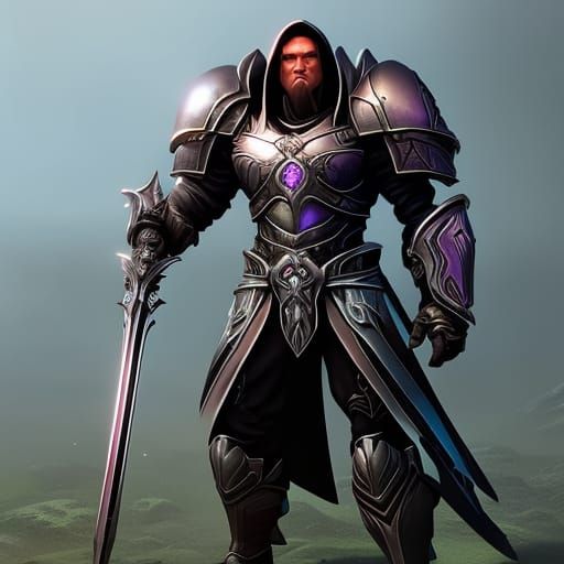 Paladin with dark black shell that looks like an iridescent beetle