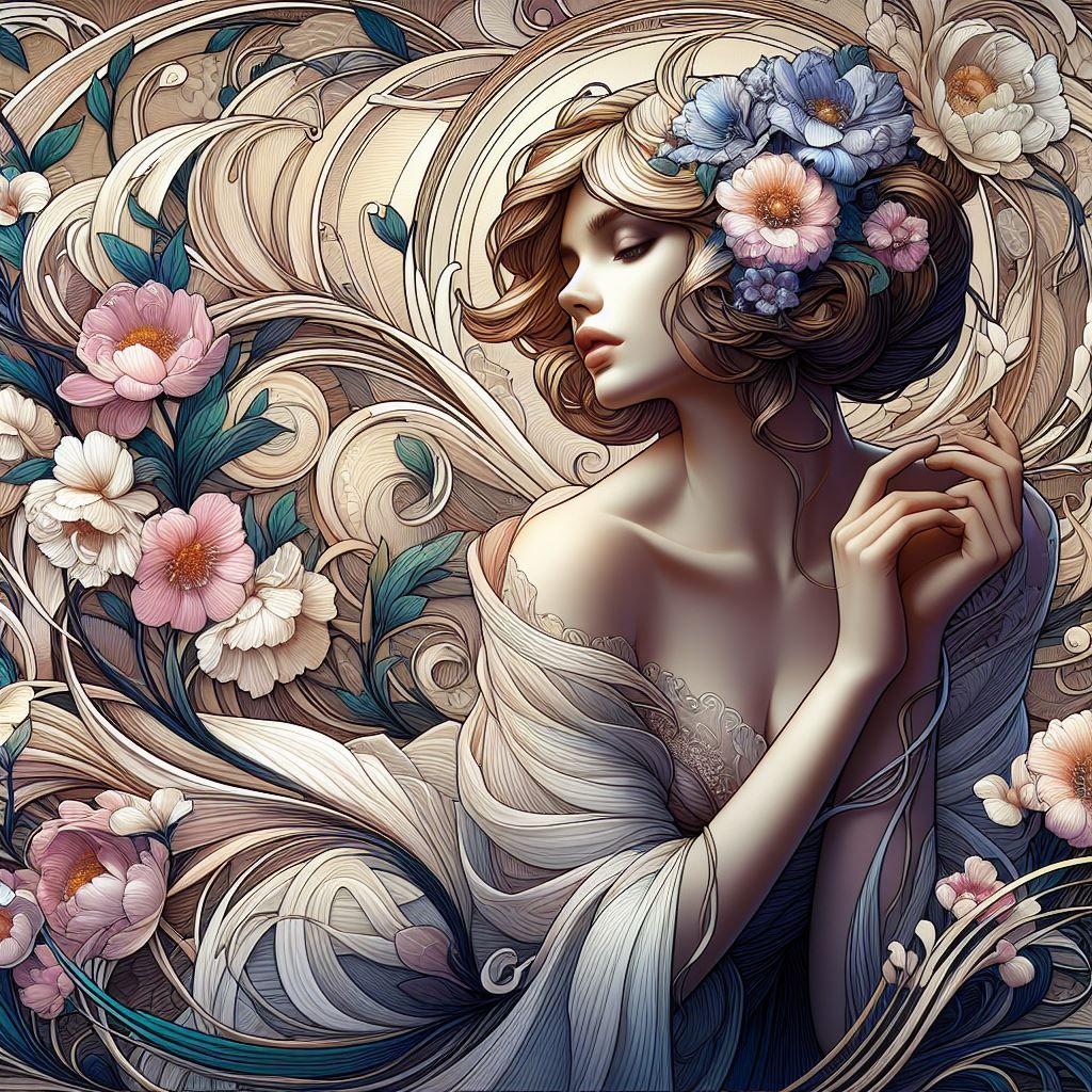 More Art Nouveau Elegant Women Series - 22