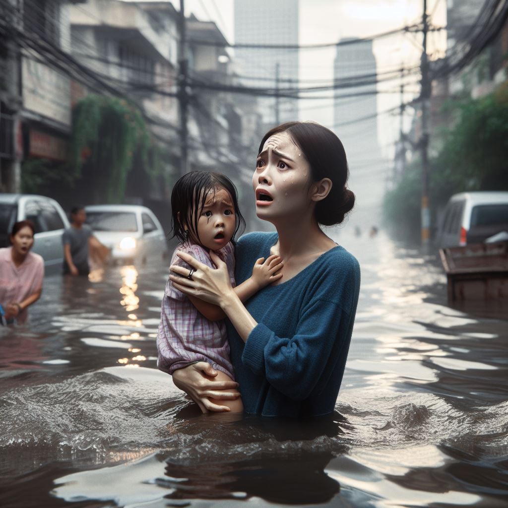 Flooding cause by climate change