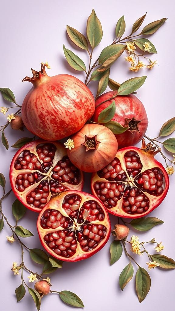 Ripe pomegranates with creamy pink interiors & golden seeds. 🍅🌾  by @BBlue