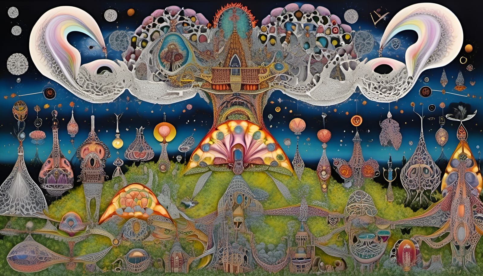 Little fairy town v Crocodia <lora:Fractalicious:1.0> impish...