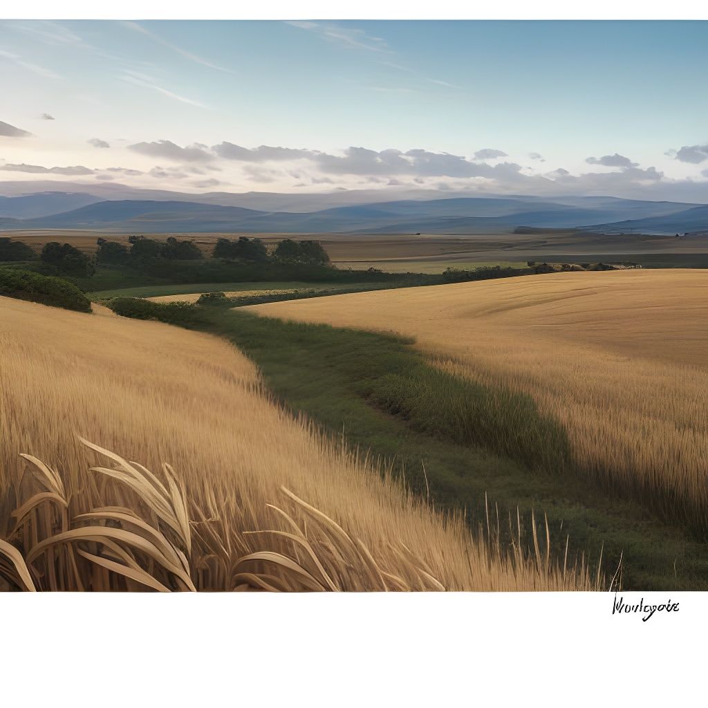 Rustic Harvest Goddess in Whimsical Landscape