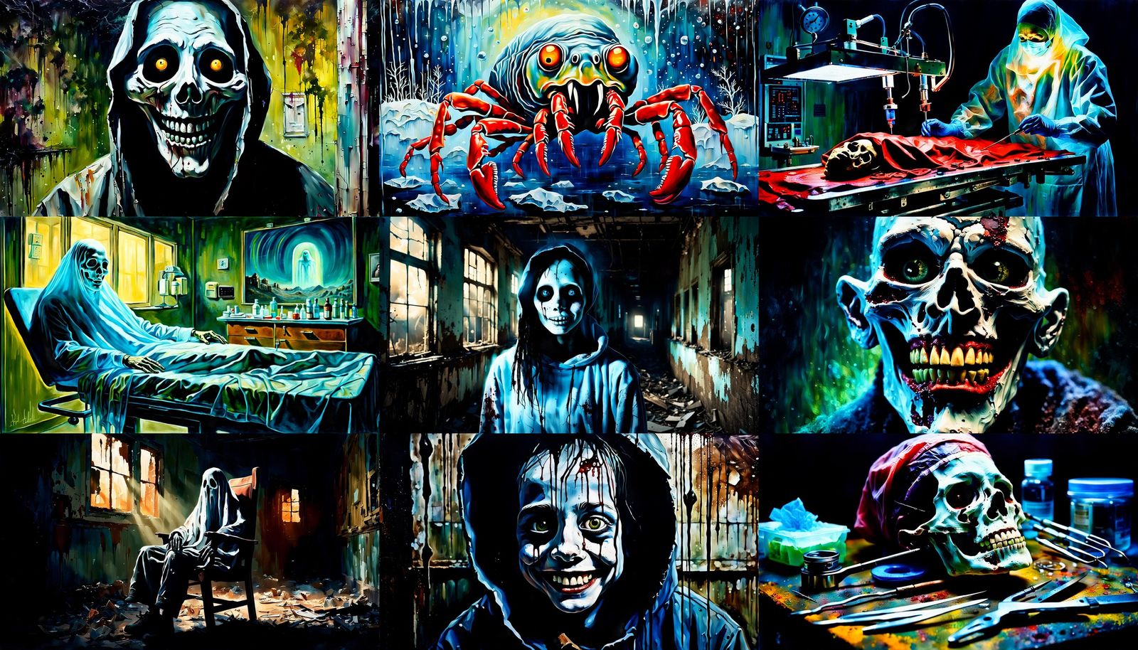 lobotomy of a ghost , acrylic on canvas with an oil paint la...