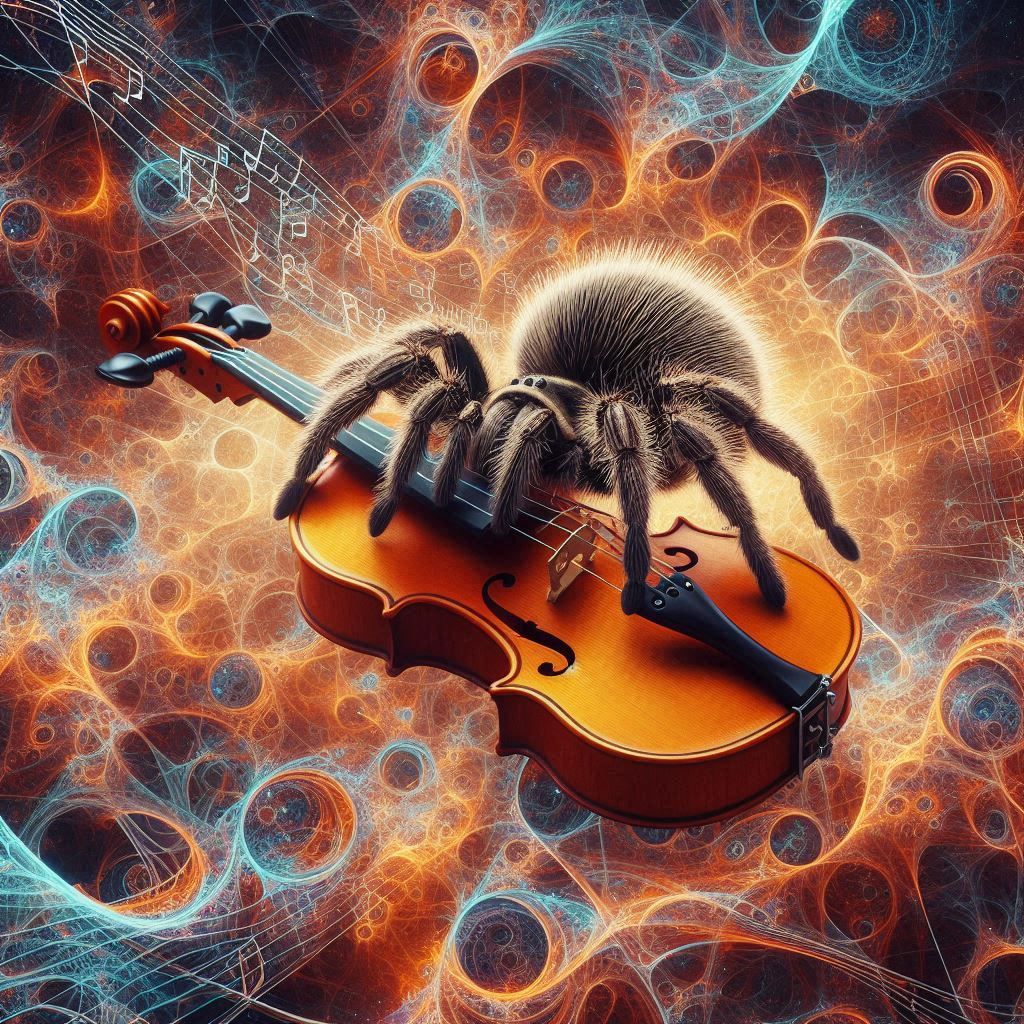 Tarantula playing violin
