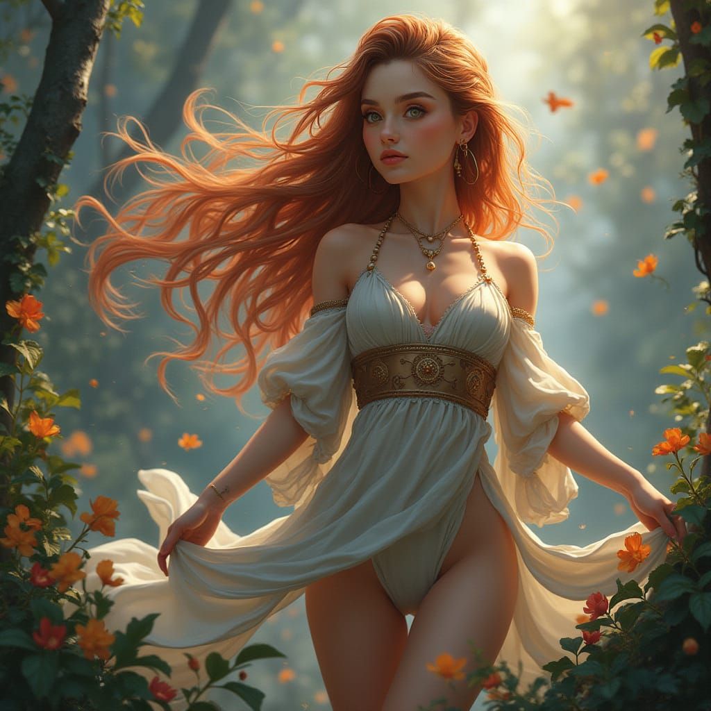 Boardwalk Stroll: A Dreamlike Watercolor Portrait